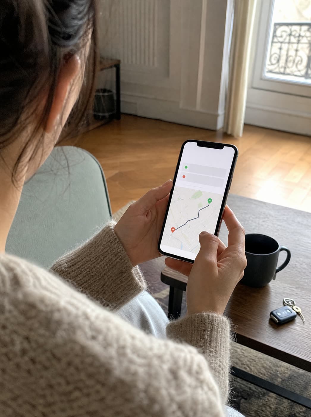 Demande de transport saisie sur un téléphone